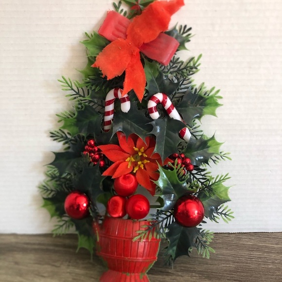 Vtg 70’s Flocked Tree Wall Decor - Picture 2 of 12